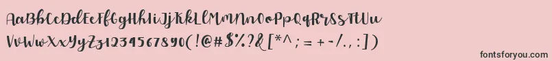 Allyca regular Personal Use Font – Black Fonts on Pink Background