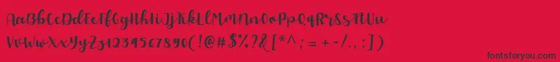 Шрифт Allyca regular Personal Use – чёрные шрифты на красном фоне