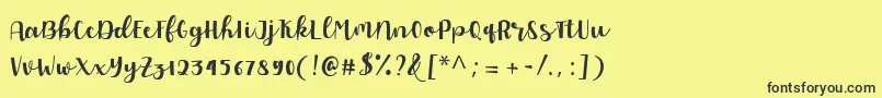 Allyca regular Personal Use Font – Black Fonts on Yellow Background