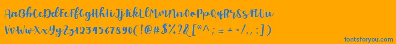 Allyca regular Personal Use Font – Blue Fonts on Orange Background