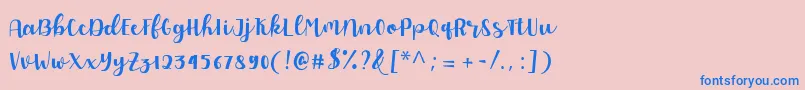 Allyca regular Personal Use Font – Blue Fonts on Pink Background