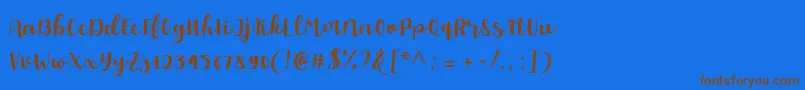 Allyca regular Personal Use Font – Brown Fonts on Blue Background