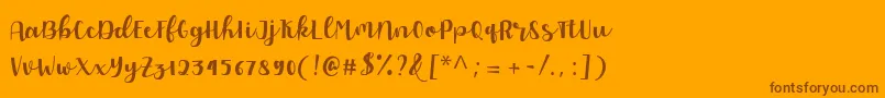 Fonte Allyca regular Personal Use – fontes marrons em um fundo laranja