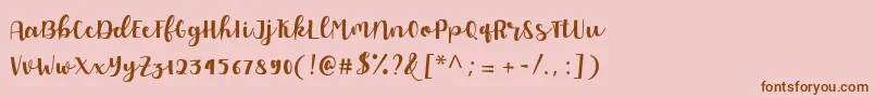 Allyca regular Personal Use Font – Brown Fonts on Pink Background