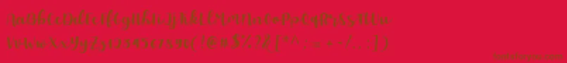 Allyca regular Personal Use Font – Brown Fonts on Red Background