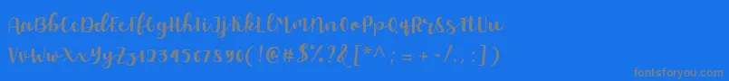 Allyca regular Personal Use Font – Gray Fonts on Blue Background