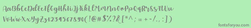 Allyca regular Personal Use Font – Gray Fonts on Green Background