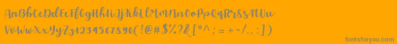 Allyca regular Personal Use Font – Gray Fonts on Orange Background