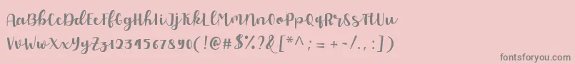 Allyca regular Personal Use Font – Gray Fonts on Pink Background