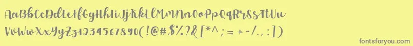 Allyca regular Personal Use Font – Gray Fonts on Yellow Background