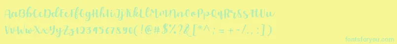 fuente Allyca regular Personal Use – Fuentes Verdes Sobre Fondo Amarillo