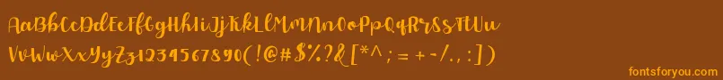 Allyca regular Personal Use Font – Orange Fonts on Brown Background