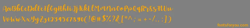 Allyca regular Personal Use Font – Orange Fonts on Gray Background