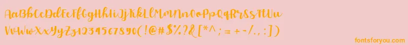 Allyca regular Personal Use Font – Orange Fonts on Pink Background