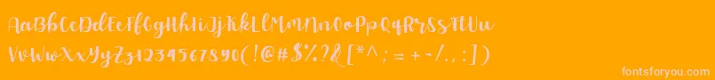Allyca regular Personal Use Font – Pink Fonts on Orange Background