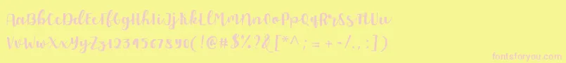 Allyca regular Personal Use Font – Pink Fonts on Yellow Background