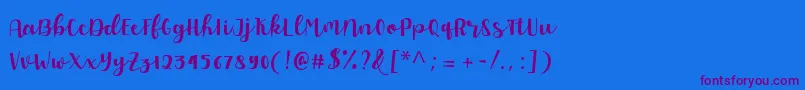 Allyca regular Personal Use Font – Purple Fonts on Blue Background