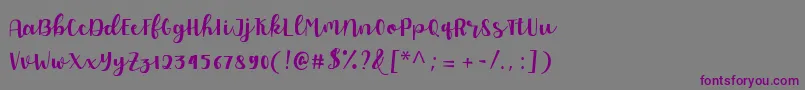 Allyca regular Personal Use Font – Purple Fonts on Gray Background