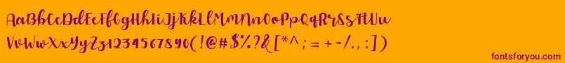 Allyca regular Personal Use Font – Purple Fonts on Orange Background