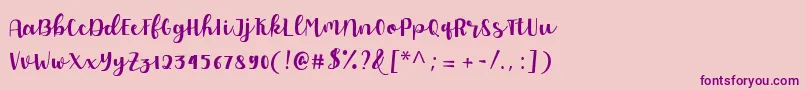 Allyca regular Personal Use Font – Purple Fonts on Pink Background
