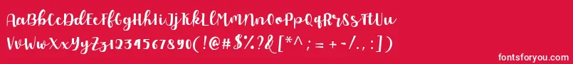 フォントAllyca regular Personal Use – 赤い背景に白い文字