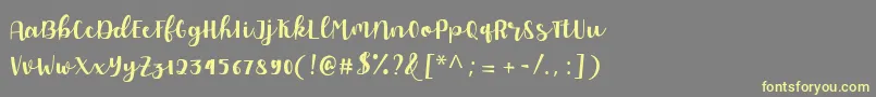 Allyca regular Personal Use Font – Yellow Fonts on Gray Background