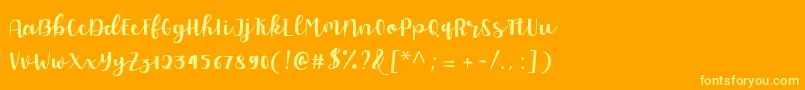 Allyca regular Personal Use Font – Yellow Fonts on Orange Background