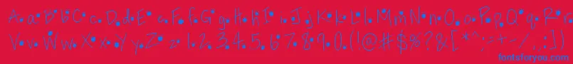 Pawprints Font – Blue Fonts on Red Background