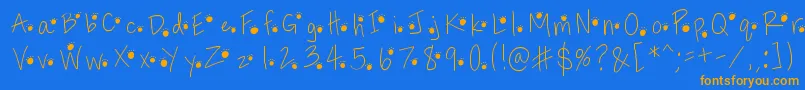 Pawprints Font – Orange Fonts on Blue Background