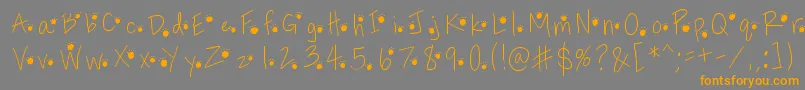 Pawprints Font – Orange Fonts on Gray Background