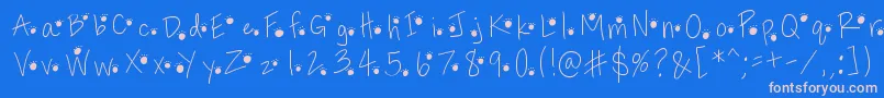 Pawprints Font – Pink Fonts on Blue Background