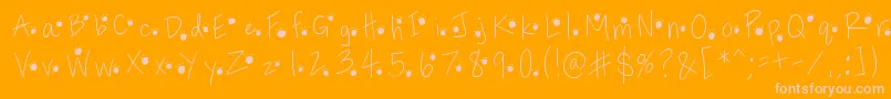 Pawprints Font – Pink Fonts on Orange Background