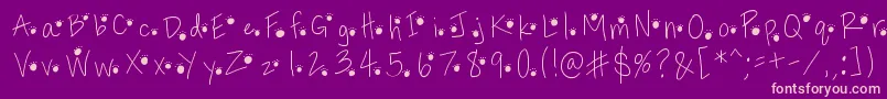 Pawprints Font – Pink Fonts on Purple Background