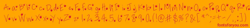 Pawprints Font – Red Fonts on Orange Background