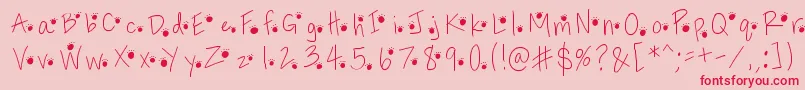 Pawprints Font – Red Fonts on Pink Background