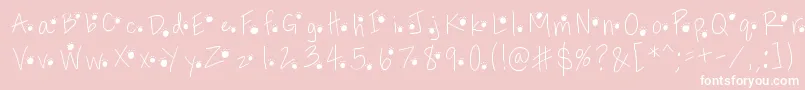 Pawprints-Schriftart – Weiße Schriften auf rosa Hintergrund