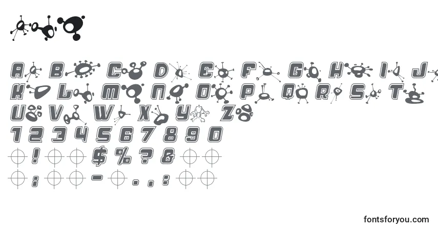 A fonte Alm      (119230) – alfabeto, números, caracteres especiais