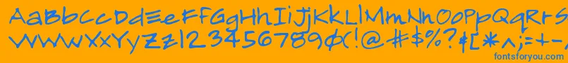 ALMAGRO  Font – Blue Fonts on Orange Background