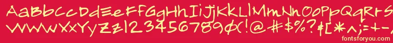 ALMAGRO  Font – Yellow Fonts on Red Background