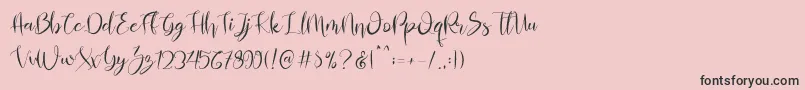 Almahira Script Font – Black Fonts on Pink Background