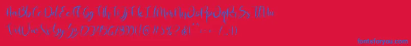 Almahira Script Font – Blue Fonts on Red Background