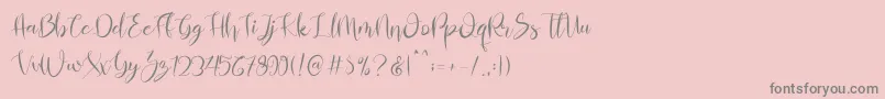 Almahira Script Font – Gray Fonts on Pink Background