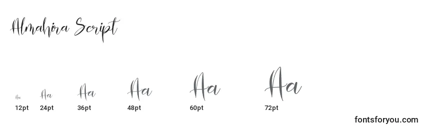 Almahira Script Font Sizes