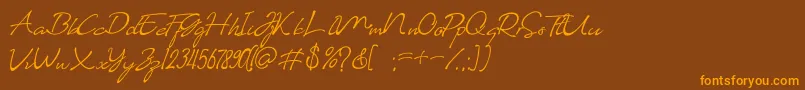 Almairah 01 Font – Orange Fonts on Brown Background