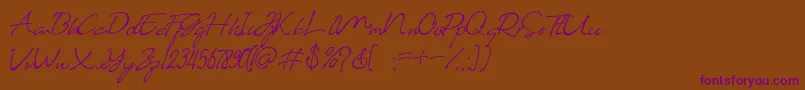 Almairah 01-Schriftart – Violette Schriften auf braunem Hintergrund