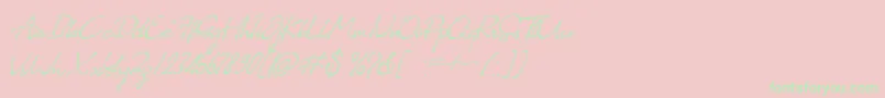 Almairah 02-Schriftart – Grüne Schriften auf rosa Hintergrund