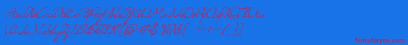 Almairah 02 Font – Red Fonts on Blue Background