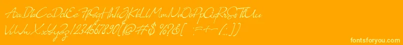 Almairah 02 Font – Yellow Fonts on Orange Background