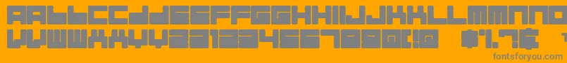 ALMAN   -Schriftart – Graue Schriften auf orangefarbenem Hintergrund