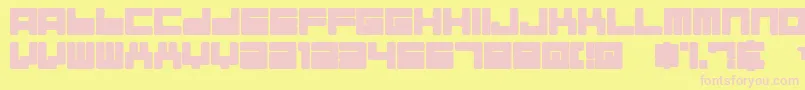 ALMAN   -fontti – vaaleanpunaiset fontit keltaisella taustalla